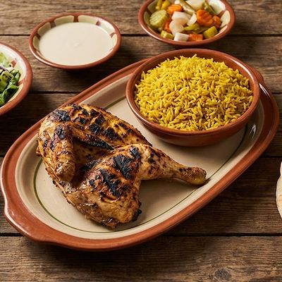 1/2 whole chicken on charcoal