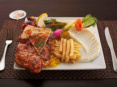 Half Grilled Chicken Shawaya Meal