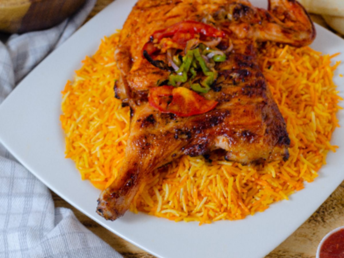 Half Grilled Chicken With Kabsa Or Biryani Rice