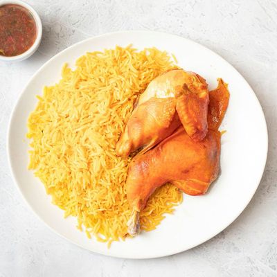 نصف مندي دجاج مع أرز
