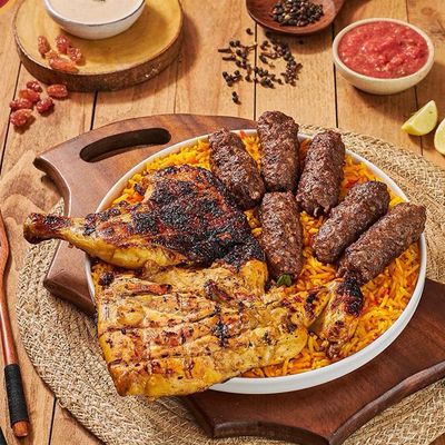 Half Grilled Chicken with quarter Kilo Kofta And Rice