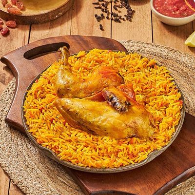 Half chicken mandi and rice