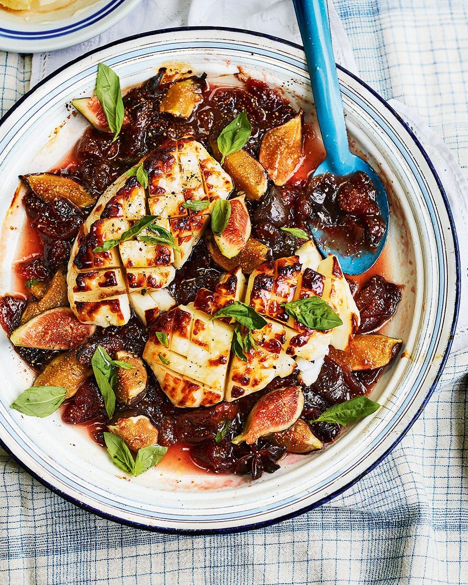Halloumi steak with fig jam