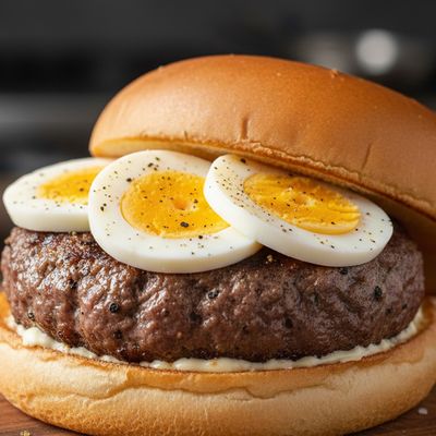 Hamburger With Boiled Eggs