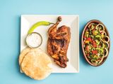 Half Roasted Chicken Tomeya Or Fries With Pickles And Bread