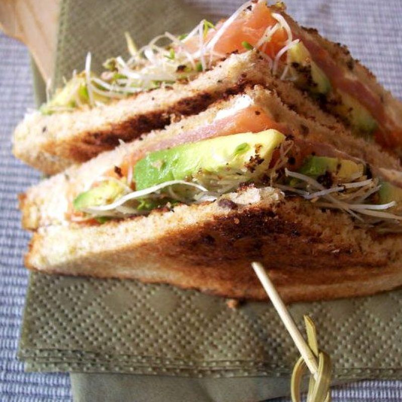 Smoked Salmon Club Sandwich