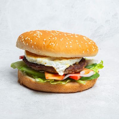 Jumbo Burger Sandwich With Eggs