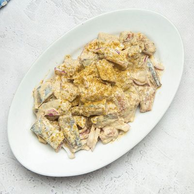 Herring With Tahini Salad