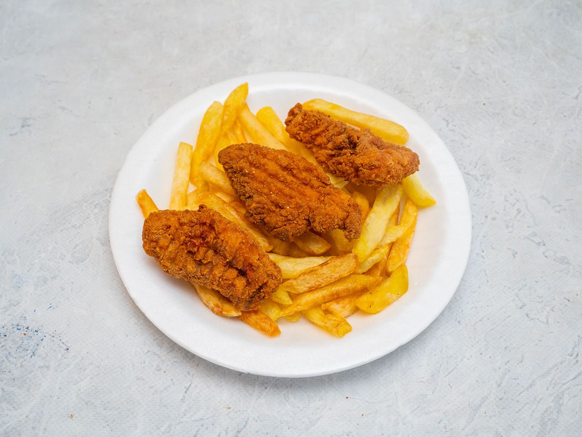 Box Of Strips On Fries