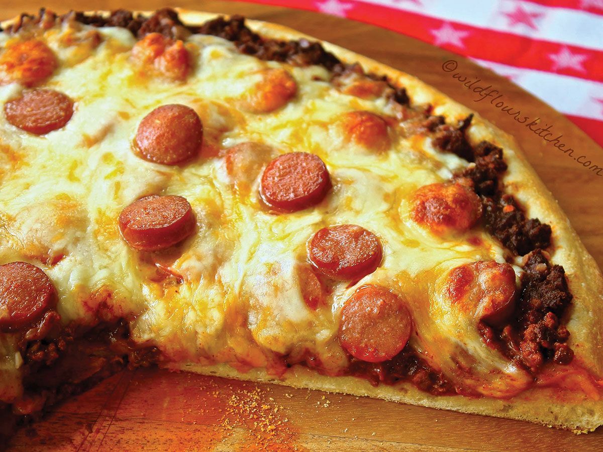 Hot Dog And Cheese Pizza