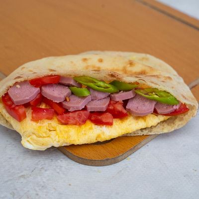 Hot Dog Omelette Sandwich