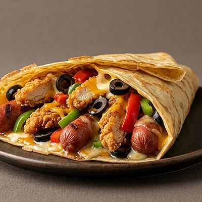 Hot Dog on Strips Crepe