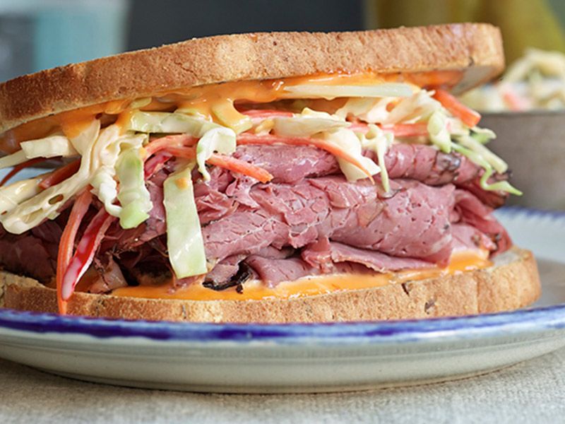 Mix Cheese With Pastrami Sandwich