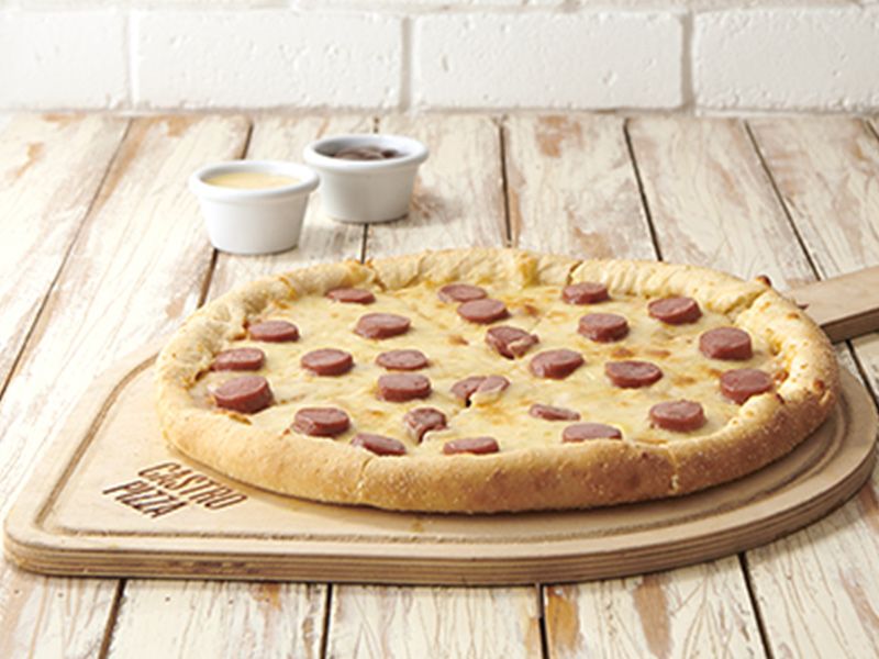 Hot Dog Pan Crust Pizza
