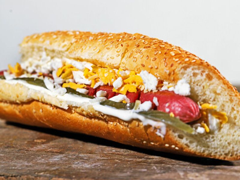Cheesy Hot Dog Sandwich