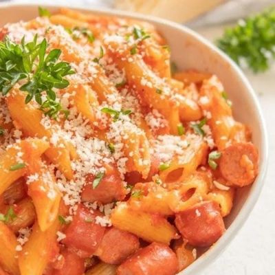 Hot dog pasta
