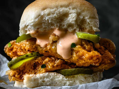 Fried Chicken Mushroom Sandwich