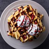 nutella waffle with ice cream