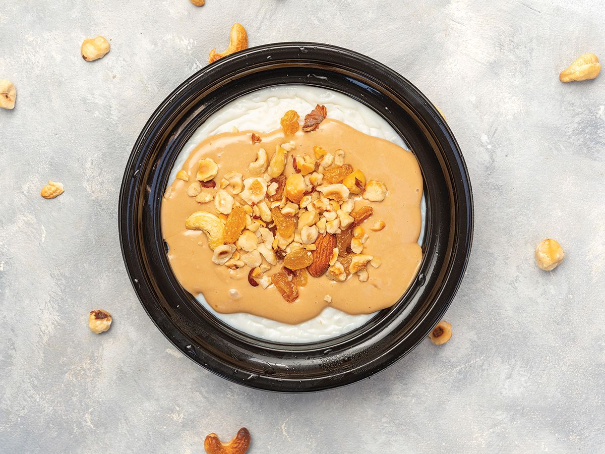 Rice Pudding With Nuts And Kinder Sauce