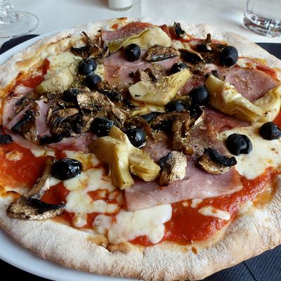 Italian capricciosa pizza