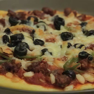Italian pizza with local sausage