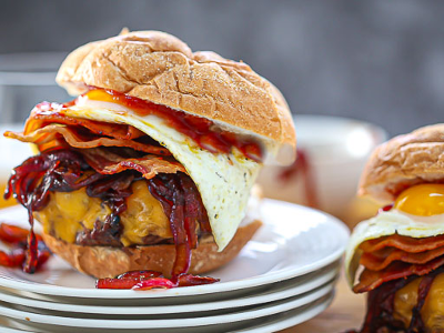 Jumbo Meat Burger With Eggs Sandwich