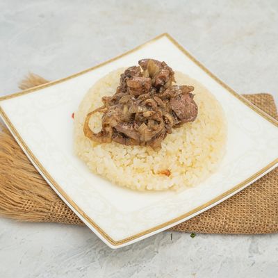 Rice with mixture of liver and giblets
