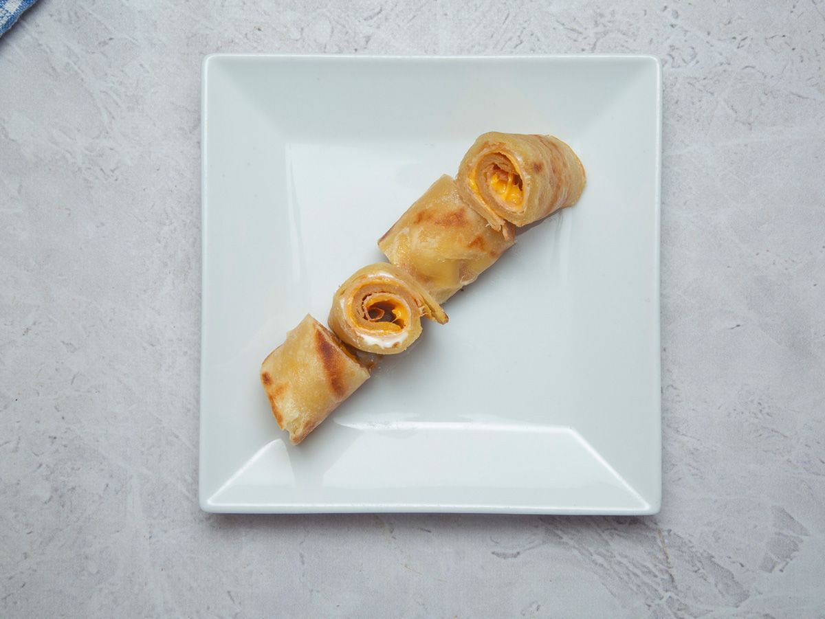 Smoked turkey chapati with cheddar cheese