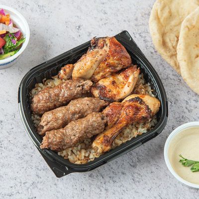 Kebab And Kofta And Tarb And Quarter Chicken With Rice Meal
