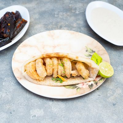 Small of fried shrimp sandwich el sharqawi