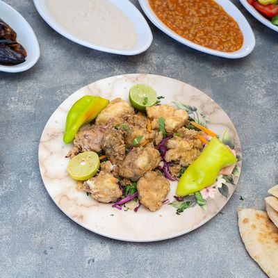 1/8 kilo of fried mokh pane baladi el sharqawi