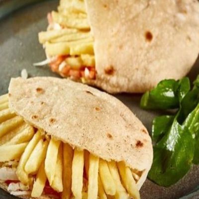 Potato sandwich with ketchup and shami mayonnaise