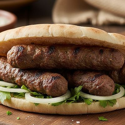 Kofta on Charcoal Sandwich