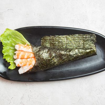 Temaki Ebi Shrimp Roll with Cucumber, Avocado and Kabocha