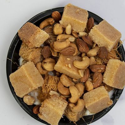 Kunafa Rice With Basbousa And Nuts