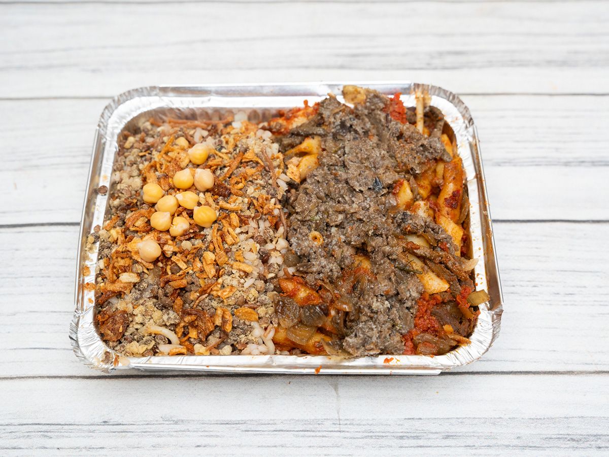 Mix Meat With Koshari