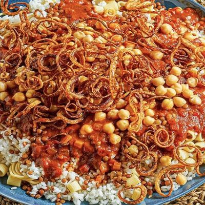 Koshari with Meat Shawarma