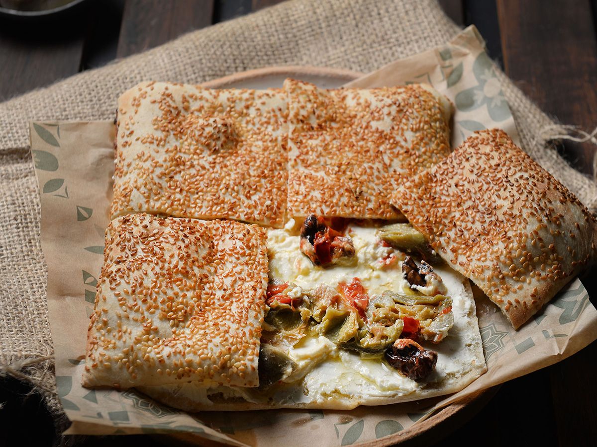 Labneh goat and makdous