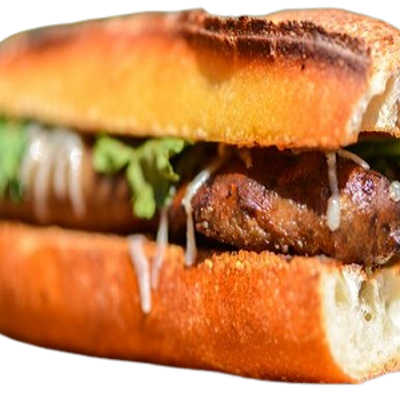 Lamb sausage sandwich