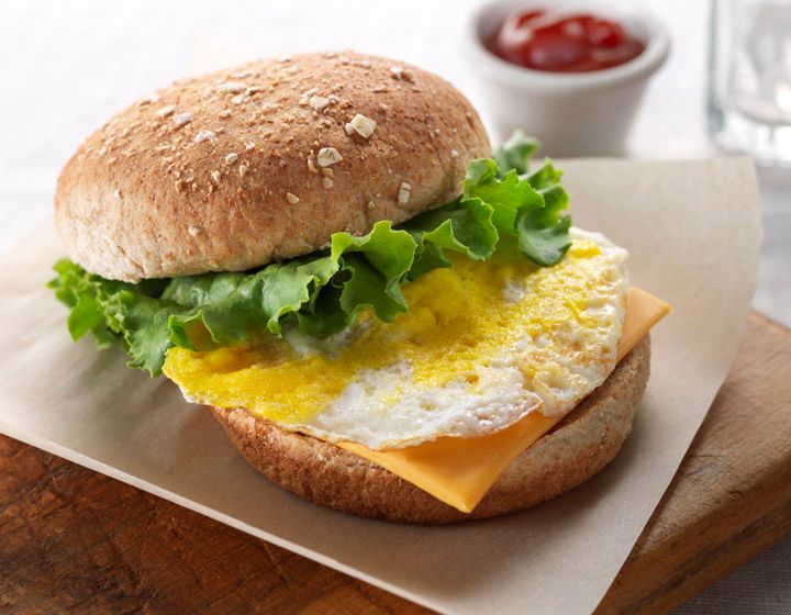 Large Beef Burger With Eggs Sandwich
