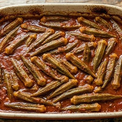 Large Plain Okra Casserole