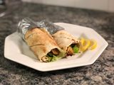 Large chicken shawarma saj sandwich