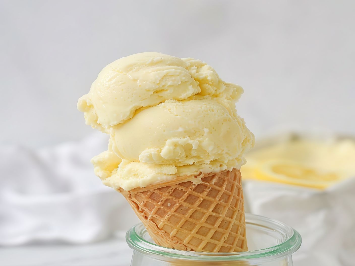 Lemon Ice Cream Cone