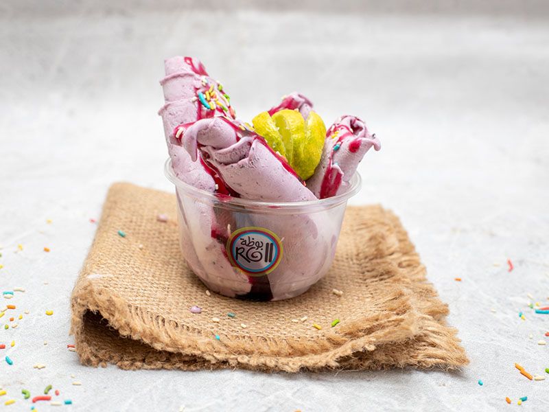 Lemon and Blueberry Ice Cream Roll
