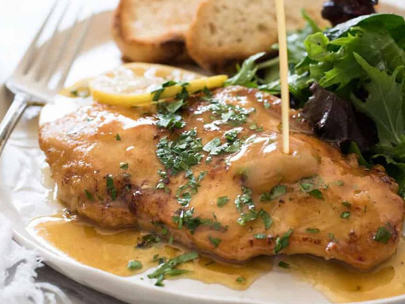 Grilled Chicken Breasts With Lemon Sauce Platter
