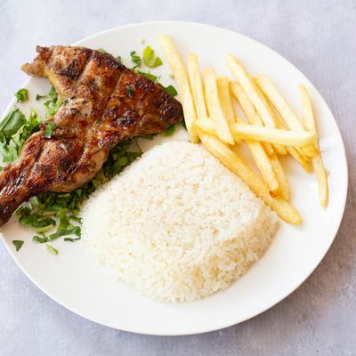 Quarter grilled chicken thigh meal
