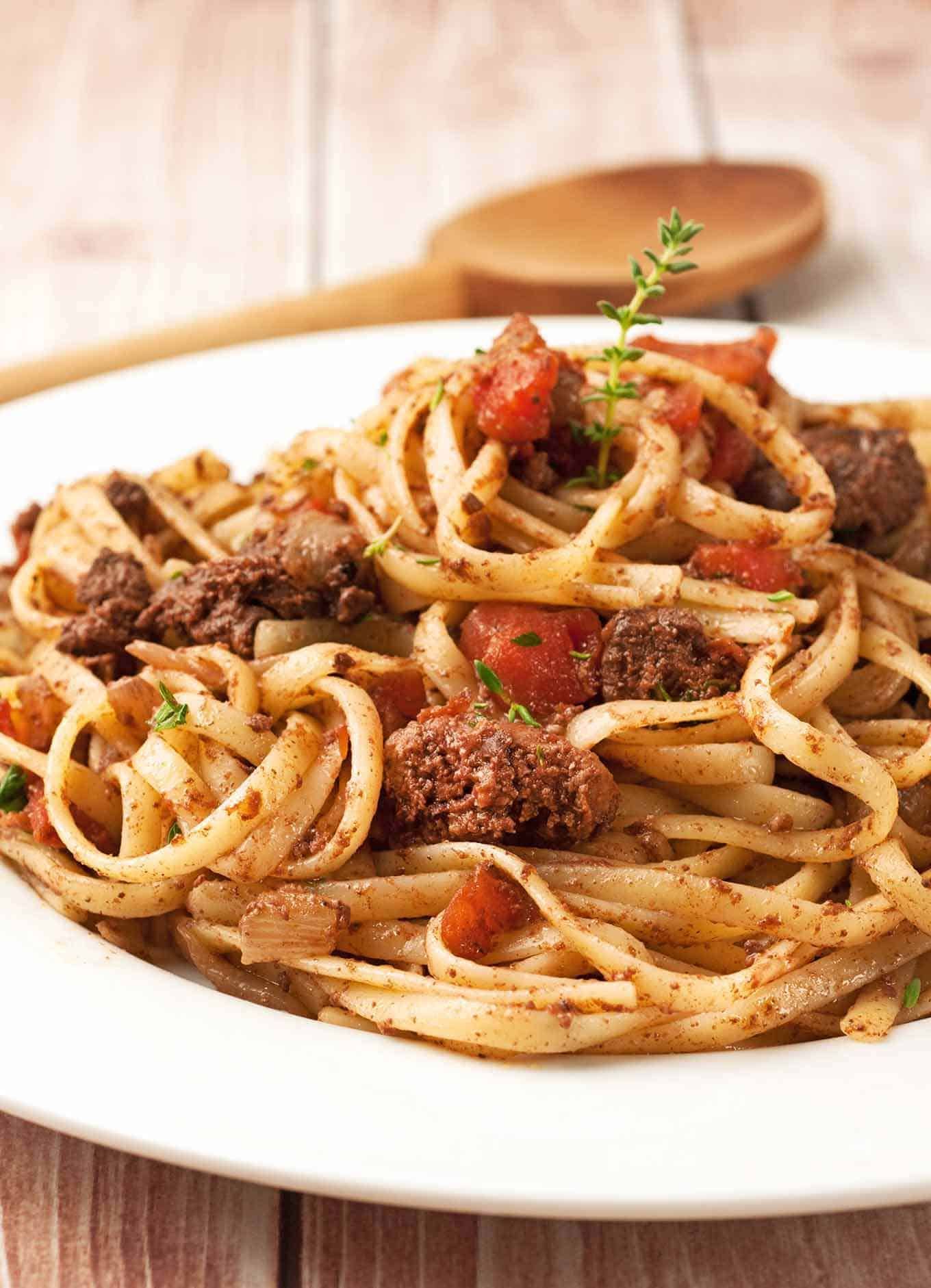 Liver Red Sauce Pasta