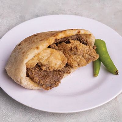 Liver and Shrimp Sandwich