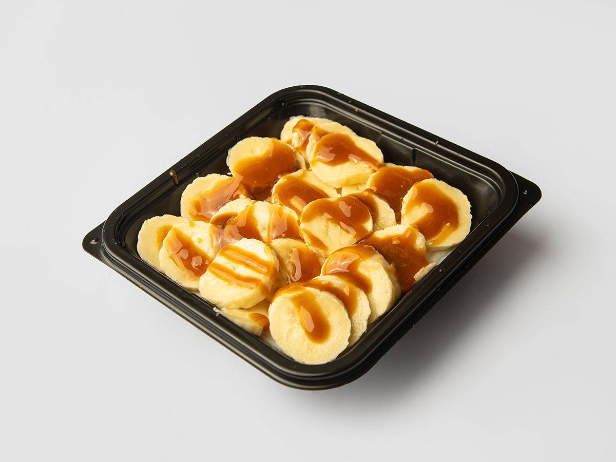 Rice Pudding With Banana And Caramel Sauce
