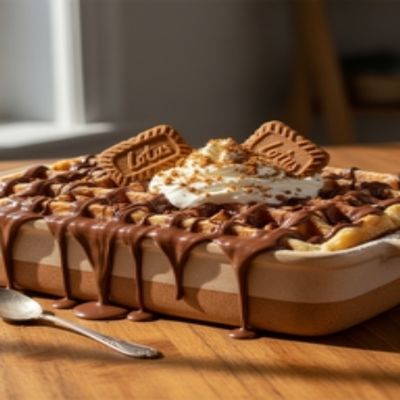 Lotus and Nutella Waffle casserole